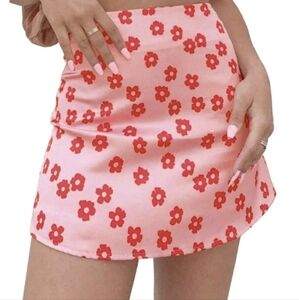 Floral print mini skirt